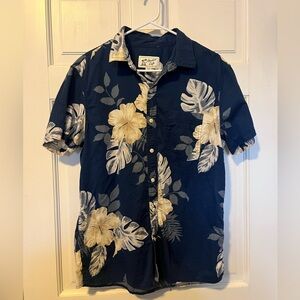 American Eagle Classic Floral Shirt - Navy, Men’s M